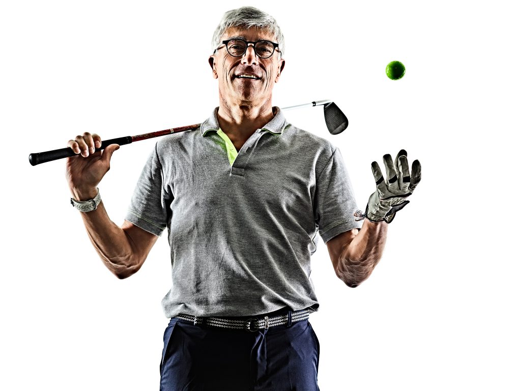 Senior golfer enjoying a pain-free round